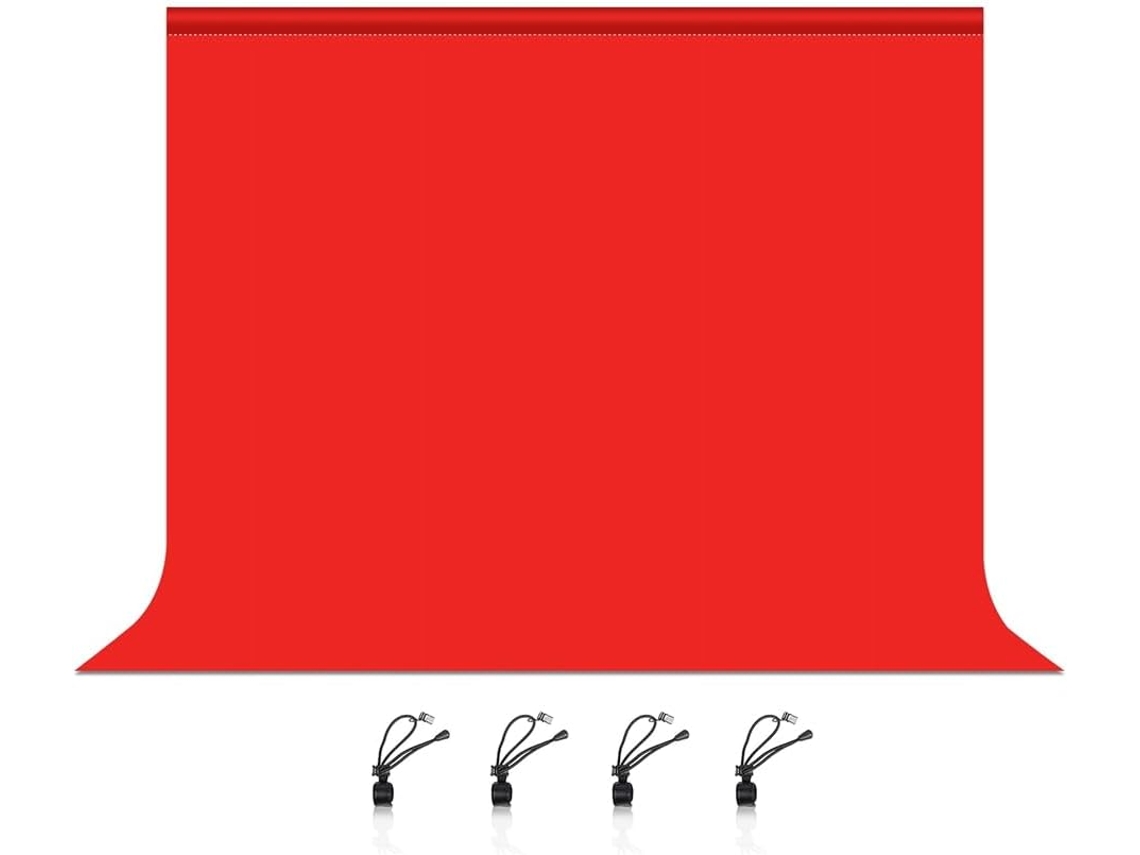 Fondo Fotográfico De 3 X 2 M - Tela Sin Marco - Multifuncional - Fácil De Instalar - Rojo