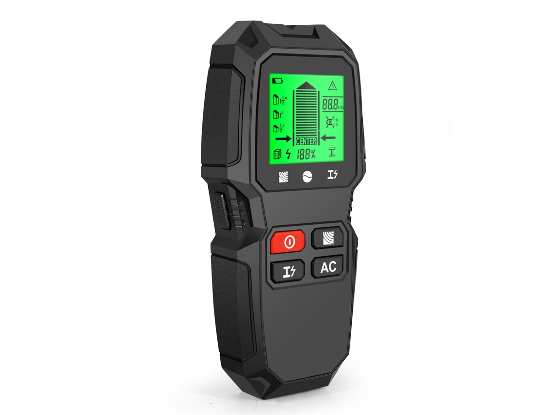 Detector De Vigas De Pared Lcd 5 En 1, Centro De Bordes, Madera, Corriente, Metal, Ca, Cables Con Corriente (negro) Chrui