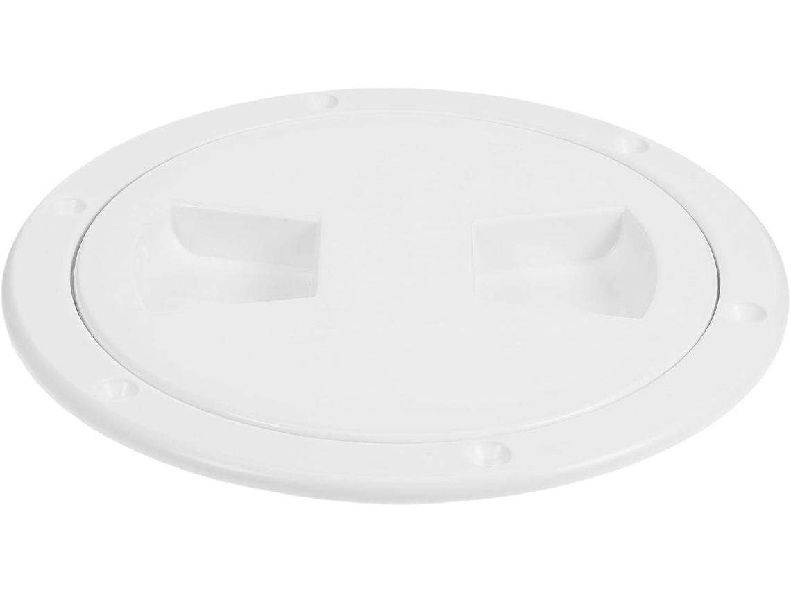 Escotilla Redonda De 20 Cm Para Cubierta De Barco, Fabricada En Plástico Abs Blanco.