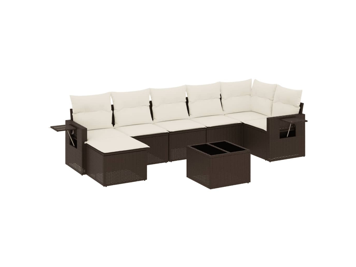 Maison Exclusive - Set Sofás De Jardín 8 Piezas Y Cojines Ratán Sintético Marrón