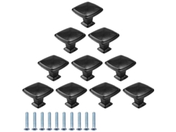Perillas cuadradas de aluminio para muebles, 30 mm, negras, para cajones y armarios.
