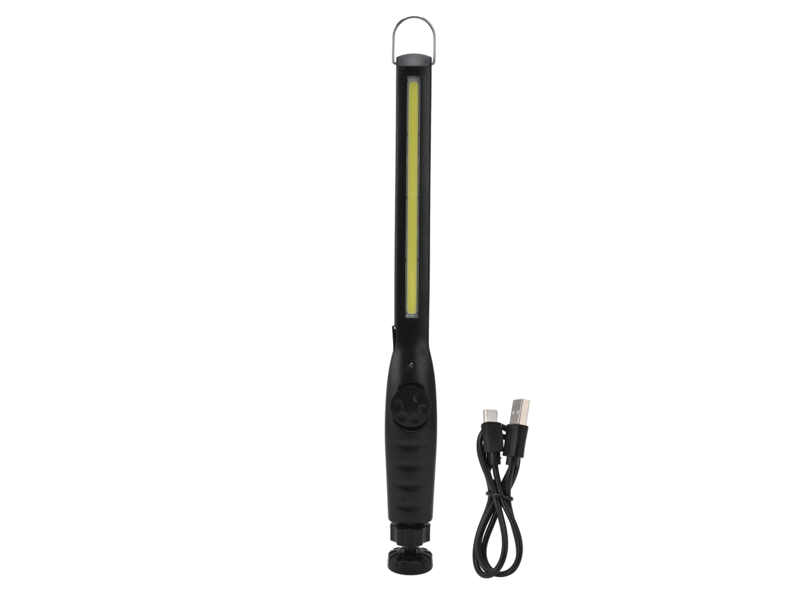 Linterna de trabajo LED COB de 2200 mAh con intensidad ajustable y recargable, con gancho magnético. CHABERLU