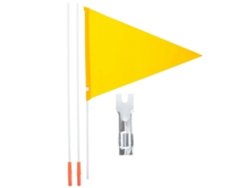 Rebe-bandera De Seguridad Resistente Al Rasgado Para Bicicleta Recumbente Con Palo Y Soporte De Montaje 38x0.6cm Amarillo