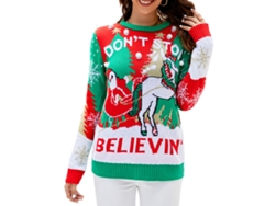 Jerséis De Navidad Cómodos De Cuello Redondo Manga Larga Para Mujer, Suéteres Casuales A1042 Carriage Talla Xl