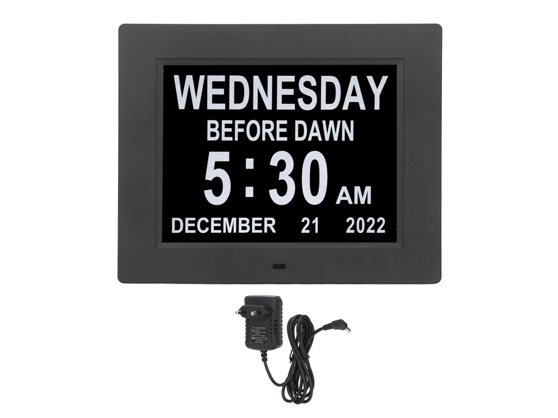 Reloj Digital De 8 Pulgadas Con Calendario, Alarmas, Recordatorios, 8 Idiomas, Pantalla Hd Grande, Para Personas