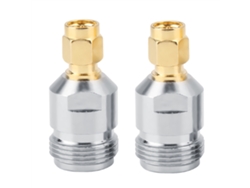 2 Adaptadores De Rf, Conector Coaxial N Hembra A Sma Macho, Convertidor De Prueba De 50 Ω, 0-6 Ghz, Cobre Chapado En Oro.