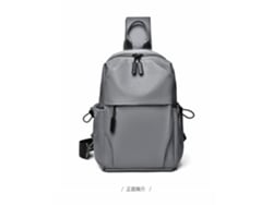 (Gris) Riñonera moderna y versátil de estilo japonés, mochila deportiva para hombre transpirable y ligera.