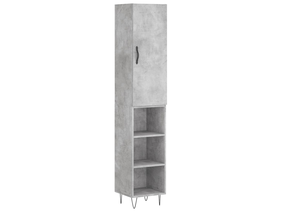 Armario alto, madera procesada, gris cemento, 34,5 x 34 x 180 cm, MAISON EXCLUSIVE