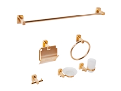 Juego de accesorios de baño Beliani Pocone de 6 con toalleros y ganchos