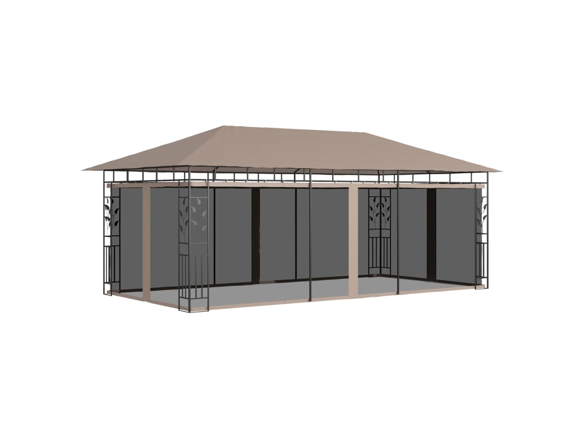 Cenador Con Mosquitera Gris Taupe 6x3x2,73 M 180 G/m²