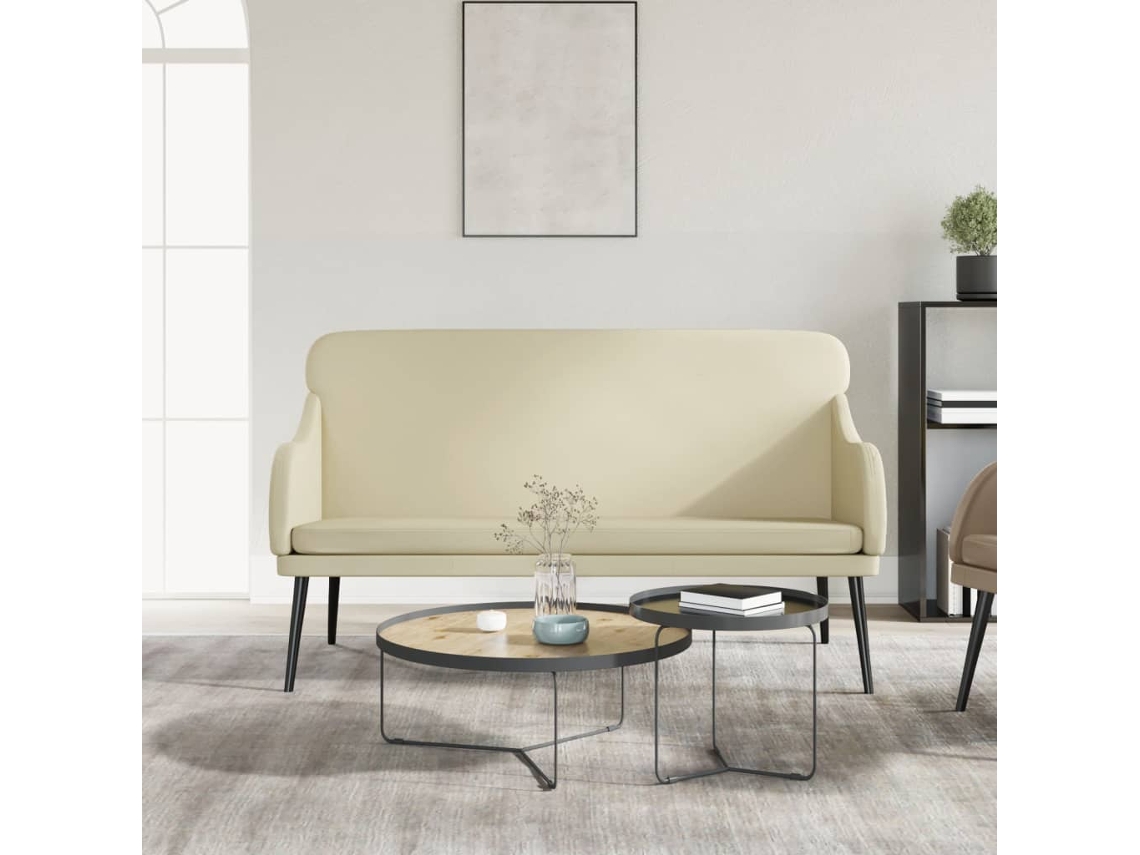 Lovely Home Banco 110X76X80 Cm Cuero Artificial Color Crema
