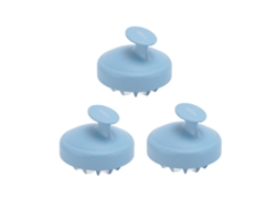 3pcs Cepillo De Masaje Capilar De Silicona Desmontable Para Eliminación De Caspa Con Cerdas Suaves