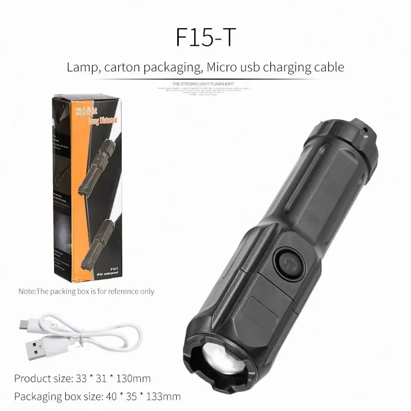 Linterna Telescópica Recargable - 4 Modos De Iluminación - Largo Alcance - Impermeable - Adecuada Para Acampar Y Pescar