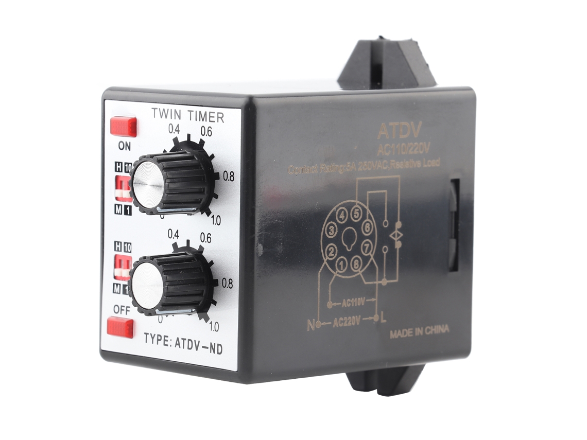 Temporizador Doble Atdv Nd Ac110v 220v Cmosic Relé Temporizador Estable Y Preciso Con Control Por Botón Pulsador