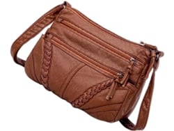 Bolso De Hombro Ciieeo Para Mujer, Color Marrón Pu, Capacidad Media, Diseño Sencillo, Para Ir De Compras Y