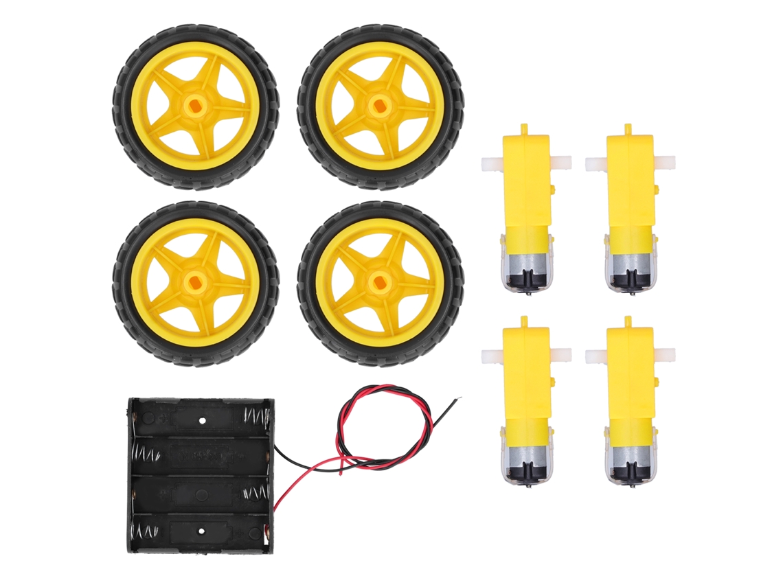 Kit De Chasis De Coche Con Motor Y Caja De Batería De Rejilla Para Robot Inteligente De Bricolaje - Suministros Industriales