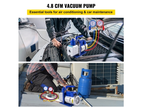Bomba de Vacío para Aire Acondicionado 4,8Cfm 1/3Hp Sistema de Refrigeración Automotriz
