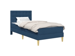Maison Exclusive - Estructura De Cama Con Colchón Azul 100 X 200 Cm Tela
