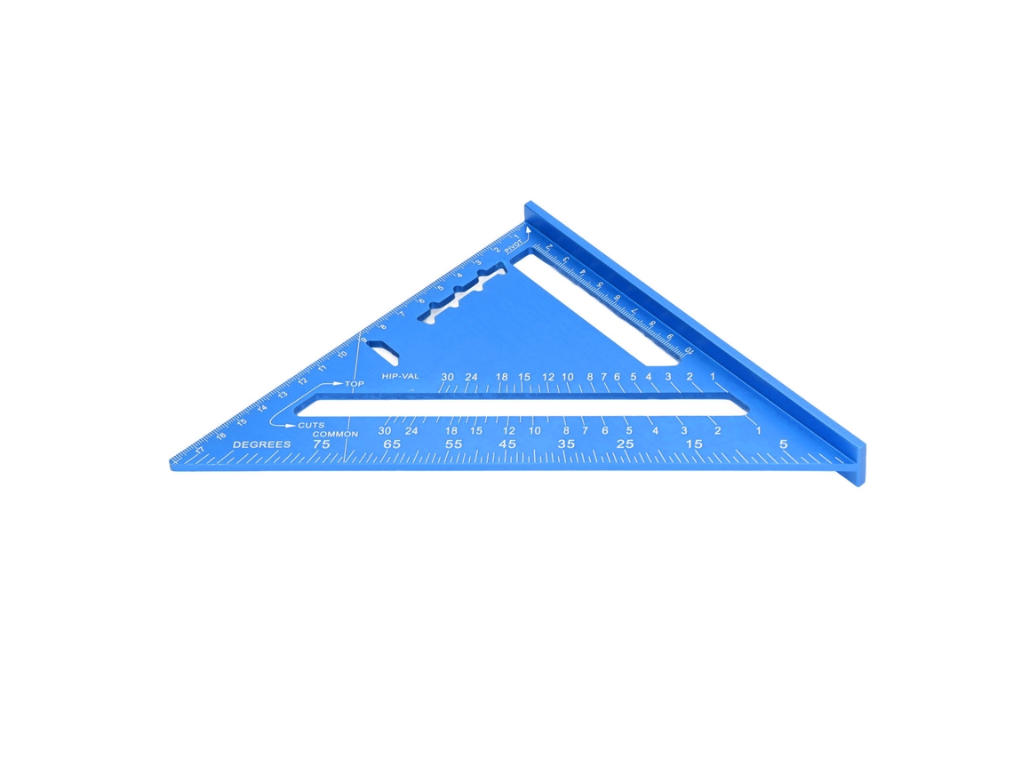 Escuadra De Aluminio Para Carpintería Con Escala Transparente, Pintura Electroforética Azul Y Regla Cuadrada.