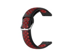 Bracelete Para Samsung Galaxy Watch 4 Classic (46mm) - Silicone Duas Cores - Vermelho Preto