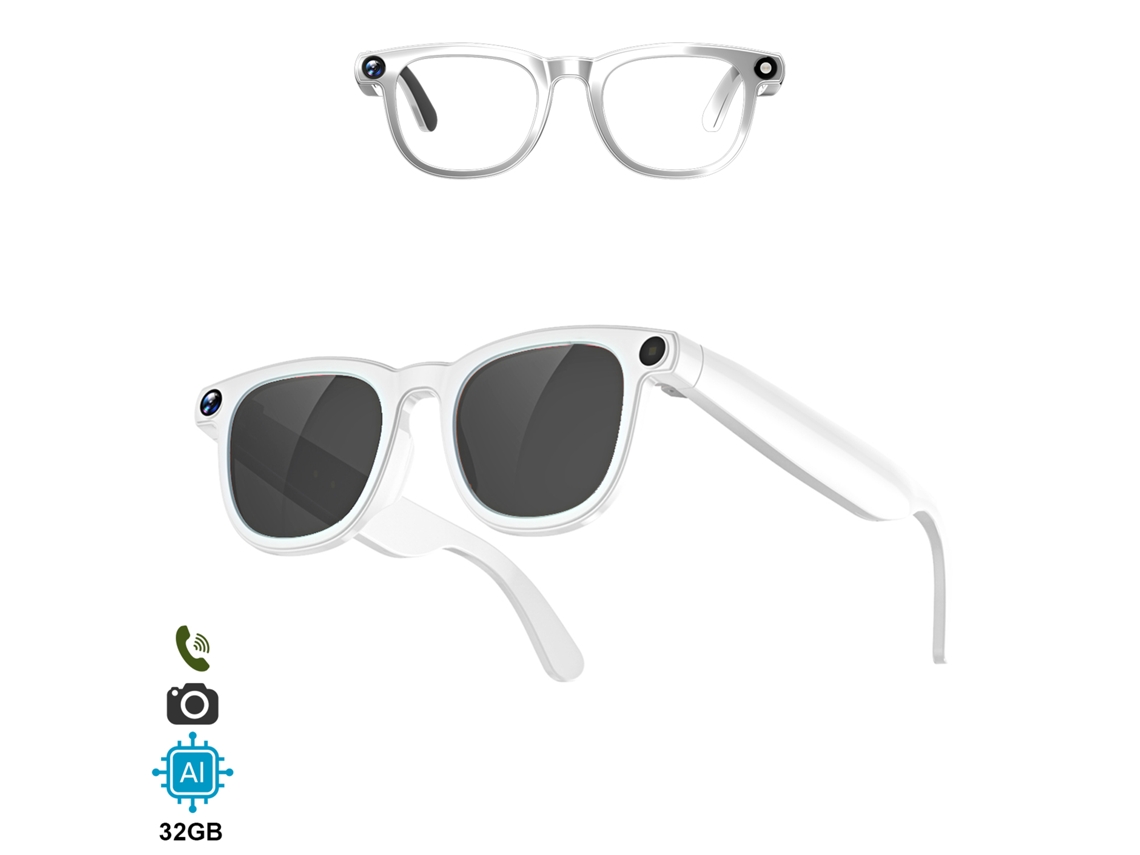Gafas Inteligentes Cy01. Con Cámara Para Fotos Y Videos 8 Mpx, Traductor Ai En Tiempo Real Y Control De Música/llamadas.