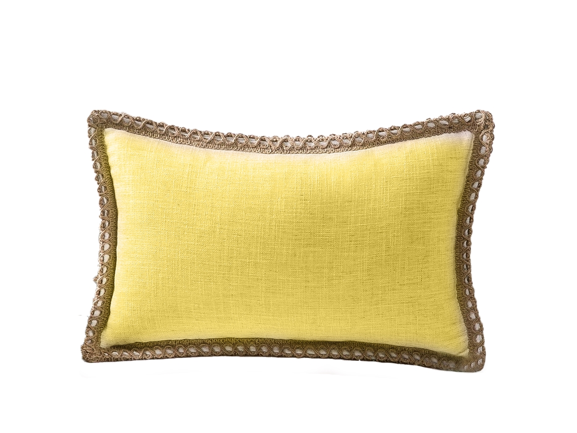 1 Funda De Almohada Rústica De Lino Y Yute, 30 X 50 Cm