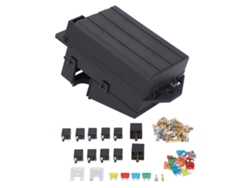 Kit De Relés Y Caja De Fusibles Con 2 Relés De 5 Pines, 9 Relés De 4 Pines Y 24 Fusibles De Lámina Para Coche O Barco.