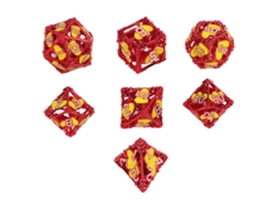 Ats-7pcs Dados Metálicos Huecos Poliédricos Portátiles Ligeros Grabados Para Enseñanza De Matsemáticas