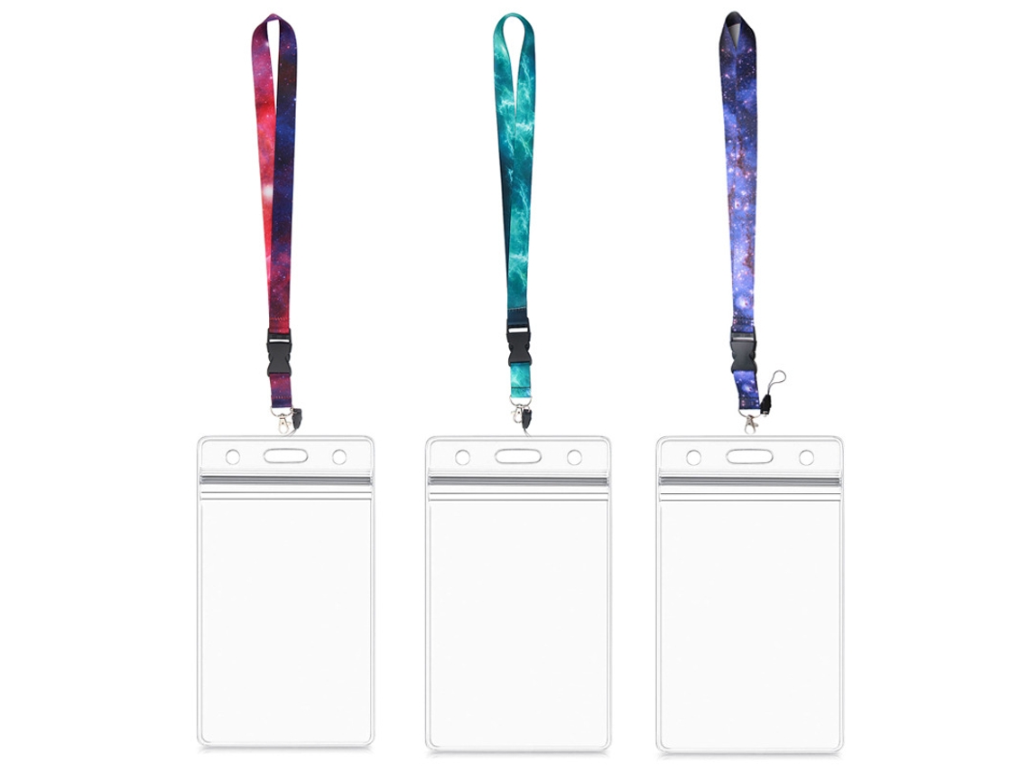 Cordón para teléfono móvil con diseño de mariposa estrella, funda transparente de PVC para tarjetas, 3 combinaciones.