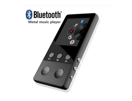 Lector MP3 deporte bluetooth hifi reproductor mp4 pantalla de 1.8 pulgadas radio portátil grabación fm e-book walkman a5 negro