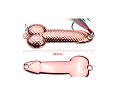 Cuchara de pesca con anzuelo Secuoyas y pluma, cebo metálico, 15 g, 54 mm, oro rosa, para agua dulce y salada.