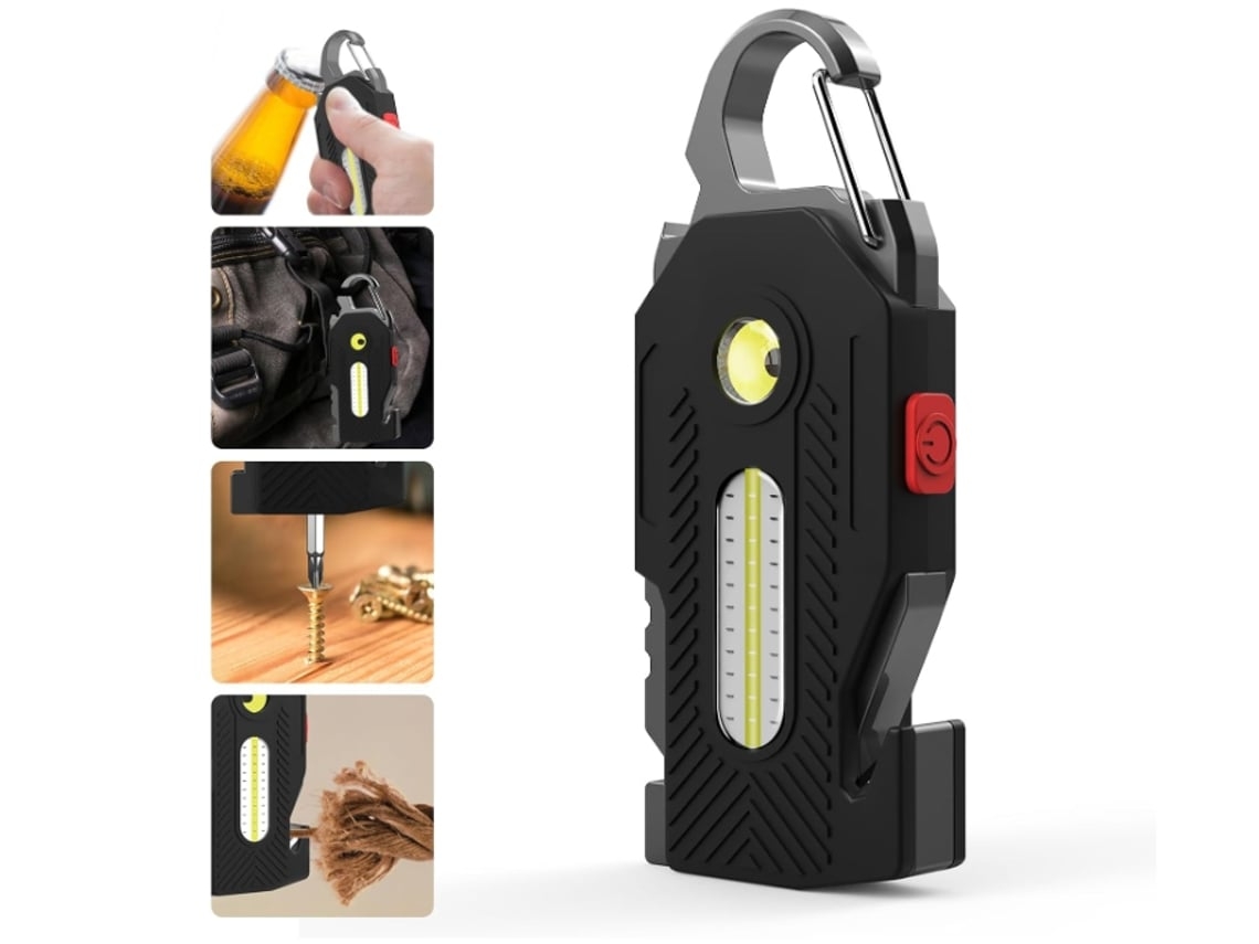 Linterna EDC recargable Yunzii tipo C, 6 modos de iluminación, mini linterna de bolsillo brillante, llavero multifuncional, pequeña linterna COB