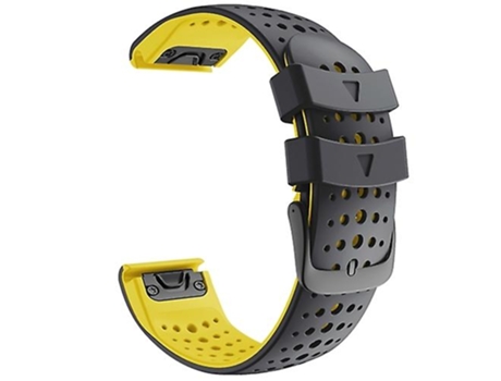 Correa Smartwatch Para Garmin Fenix 7 Negro Amarillo VENISYMLIS