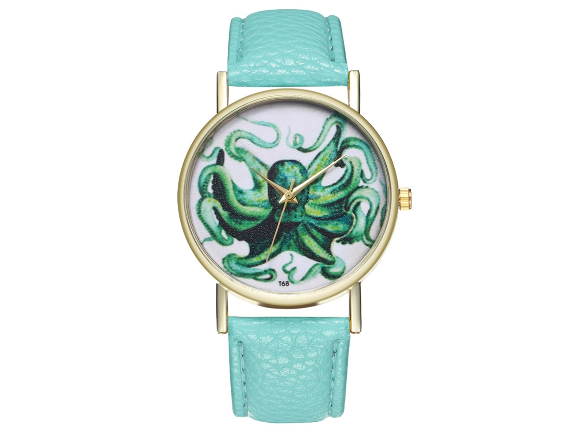 Reloj De Pulsera Unisex Zhoulianfa Con Correa De Cuero Sintético E Ilustración De Moda (menta)