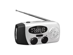 Radio Portátil De Emergencia Am Fm Noaa 2000mah 3 Modos De Carga Solar Usb Manivela Linterna Actualizado 4 Antenas 3 Led