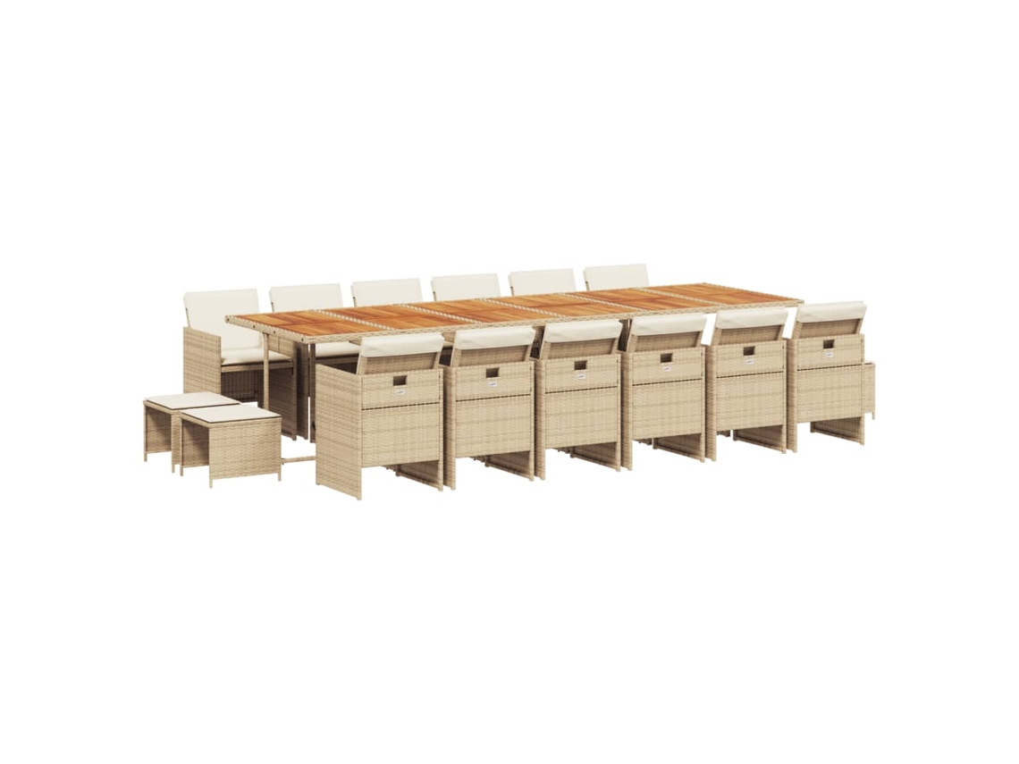 Maison Exclusive - Set Comedor De Jardín 17 Pzas Con Cojines Ratán Sintético Beige