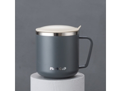 Termo De Acero Inoxidable (gris) Para Café/leche, De Doble Pared Y Con Asa