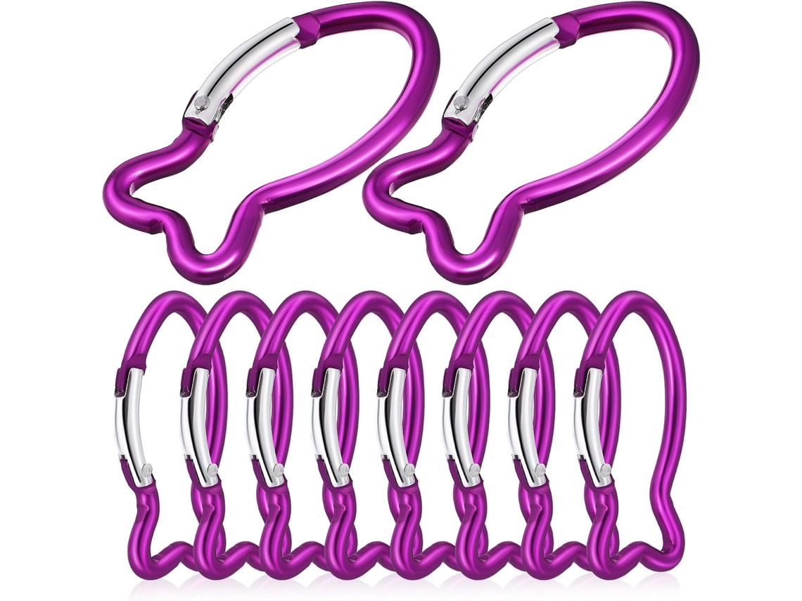 Mosquetones De Aluminio Con Forma De Pez, Paquete De 10
