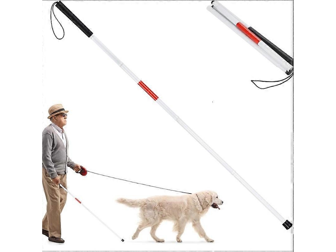 Bastón plegable y ajustable de 124 cm, ideal para personas mayores ciegas, para usar en campamentos y senderismo al aire libre.