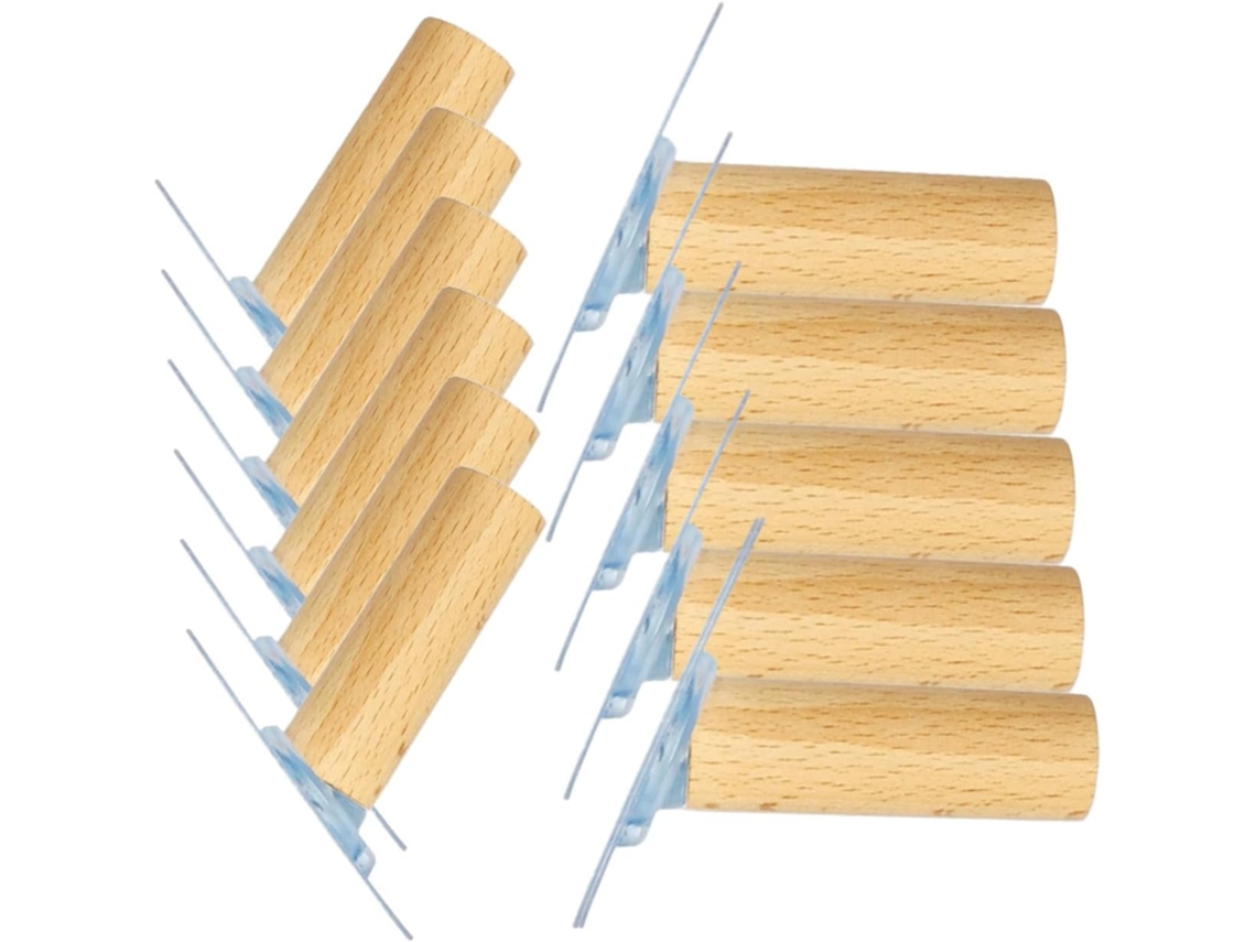 Juego de 12 piezas de madera para cocina y baño.