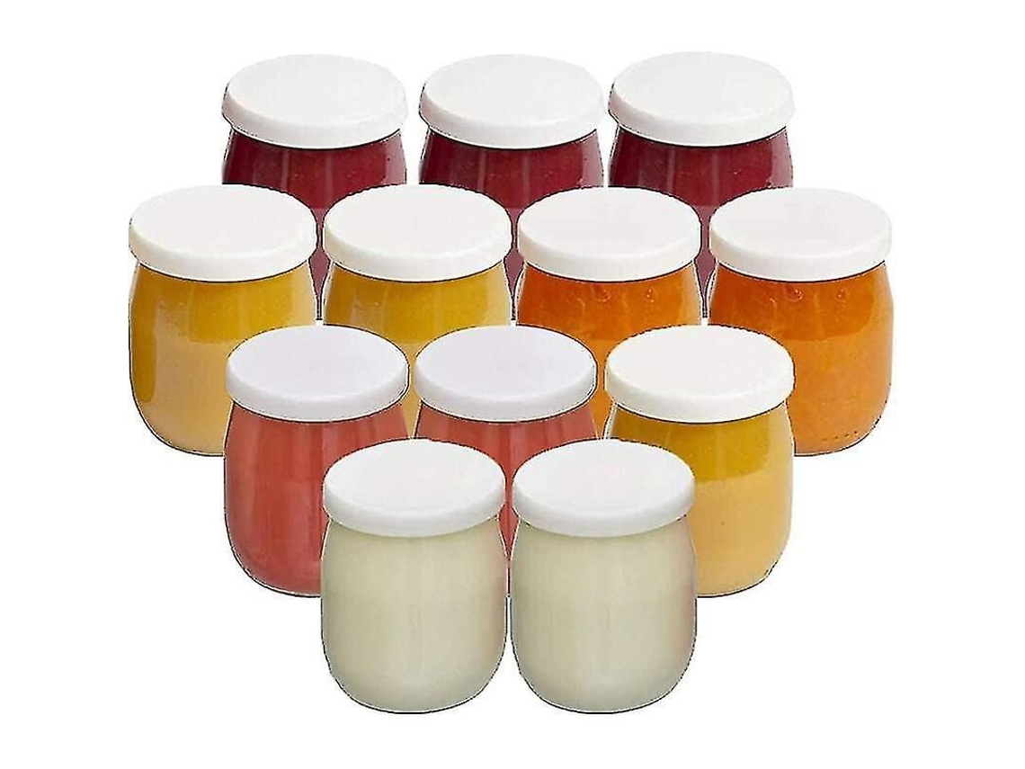 Pack 12 Tarros Cristal Yogur Tapas Herméticas Fabricados Francia, Para Yogurteras, Multicookers