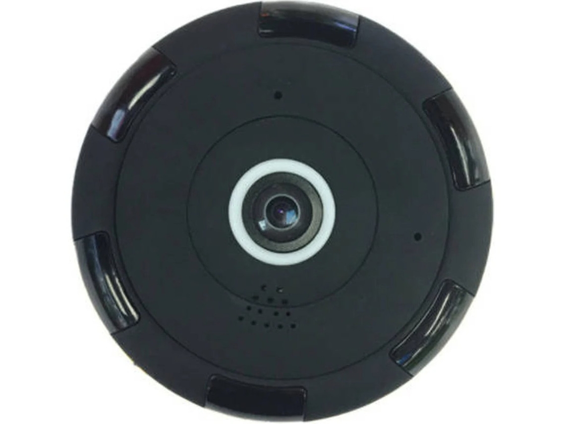 Cámara WiFi HD 1080P con vista panorámica de 360 ​​grados, visión nocturna, detección de movimiento, Yizhood (negra)