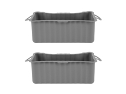 2 bandejas de silicona para recoger grasa de la plancha Blackstone, reutilizables, rectangulares, para camping, barbacoa, color gris.