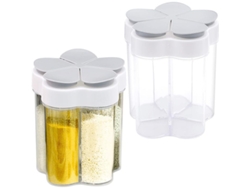 2 Frascos Pequeños Para Especias Con Tapa, Dispensador De Plástico Vacío, 5 En 1 Para Sal, Pimienta Y Para Cocinar En Viajes.