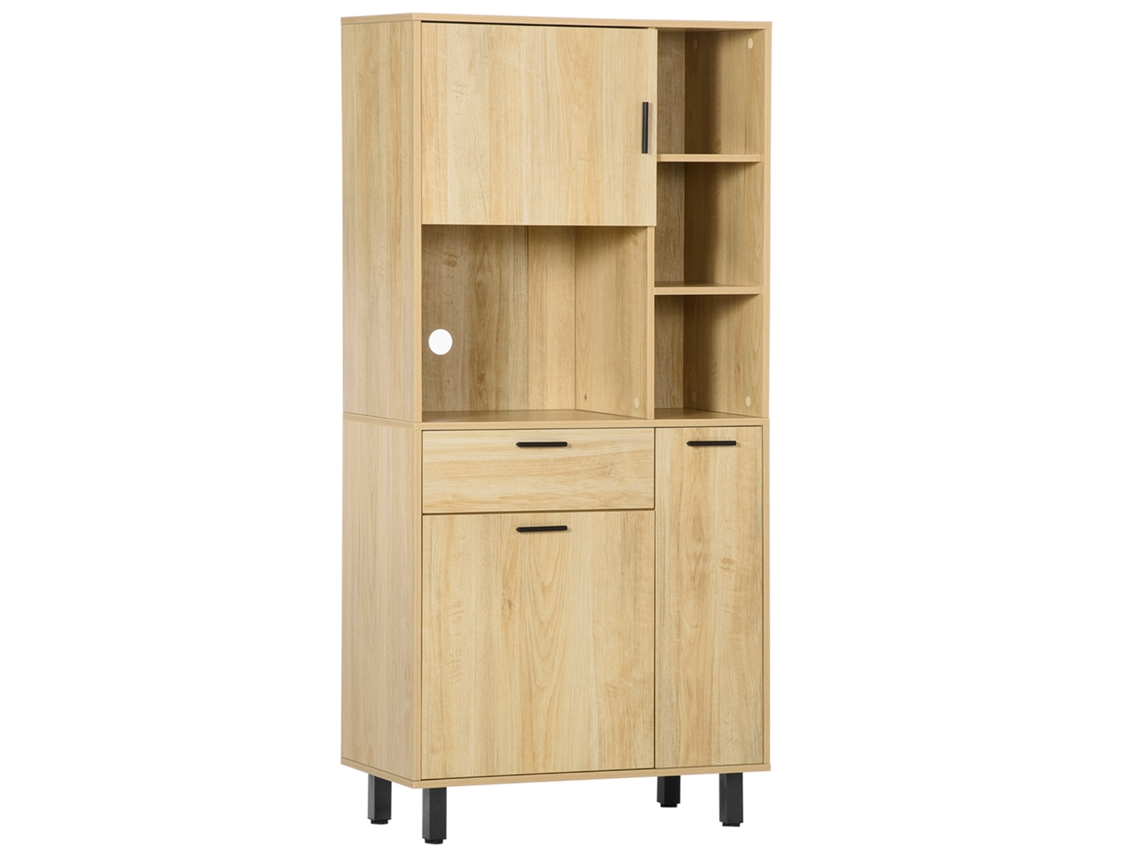VPMKP - Armario de cocina Homcom con varias opciones de almacenamiento, 1 cajón, 3 armarios, 4 estantes, gestión de cables, altura 166 cm | S/MARCA