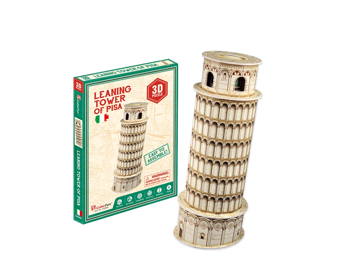 Rompecabezas 3D de la Torre Inclinada de Pisa. DAM