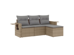 Maison Exclusive - Juego De Sofás Jardín Con Cojines 4 Pzas Ratán Sintético Beige
