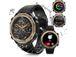 Reloj inteligente para hombre con pantalla AMOLED de 1,45", resistente al agua hasta 100 m y monitor de actividad física, para exteriores, Yunzii