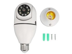 Bombilla de seguridad inalámbrica inteligente HD de 360 grados con visión nocturna y resolución 1080p para el hogar.