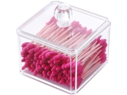 Caja Compacta Cuadrada De Acrílico Transparente Para Guardar Bastoncillos De Algodón Y Accesorios.